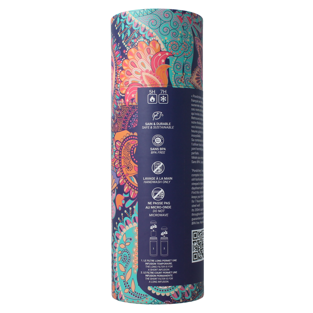 Yoko Drinkfles pondicherry & theefilter 350ml 1.00 Stuks