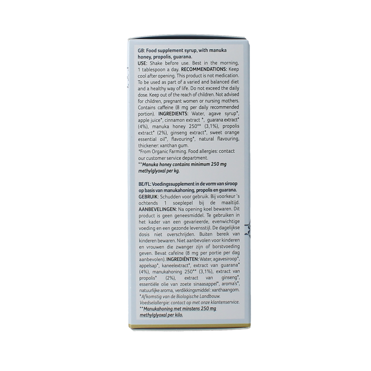 Phytonorm Manukahoning propolis & guarana siroop bio 150.00 Milliliter