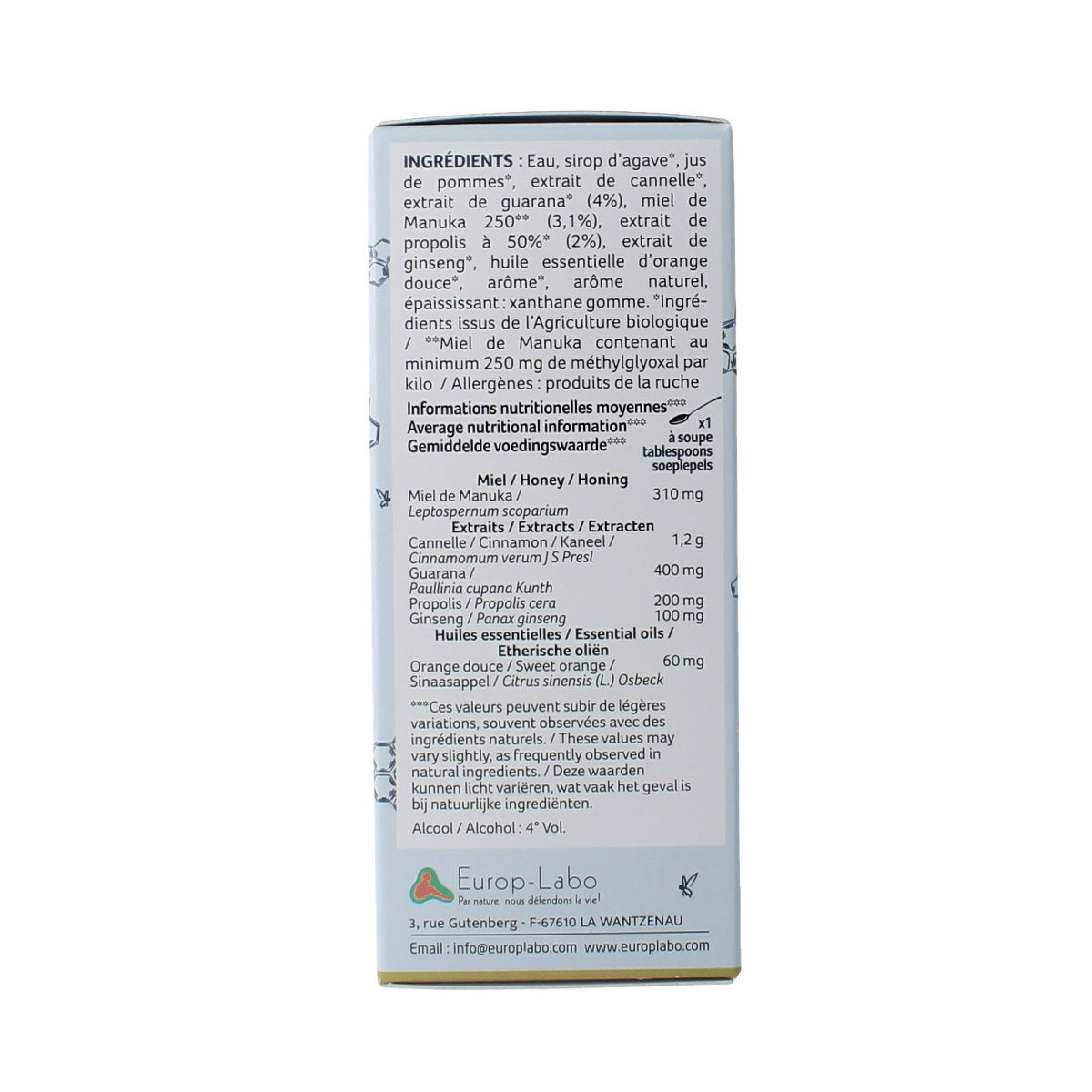 Phytonorm Manukahoning propolis & guarana siroop bio 150.00 Milliliter