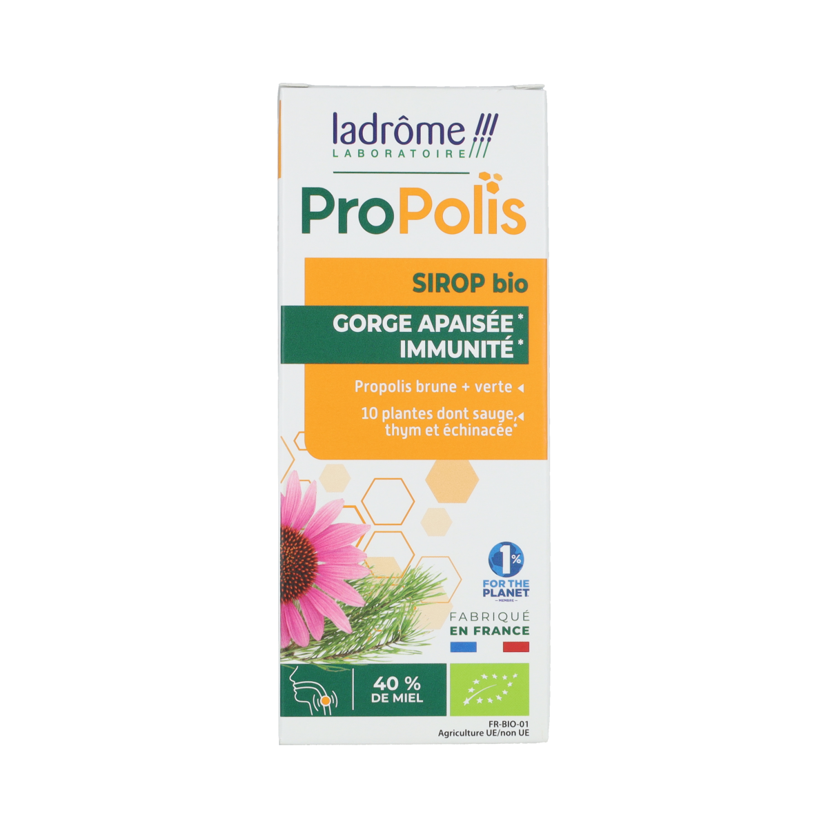 Ladrome Propolis kruidenborstsiroop suikervrij bio 150.00 Milliliter