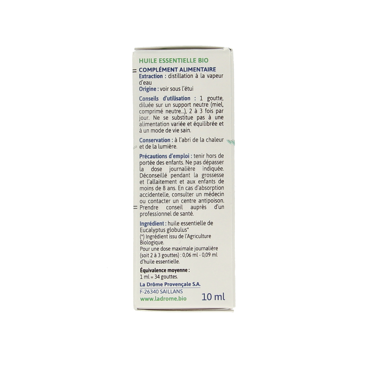 Ladrome Eucalyptus globulus olie bio 10.00 Milliliter