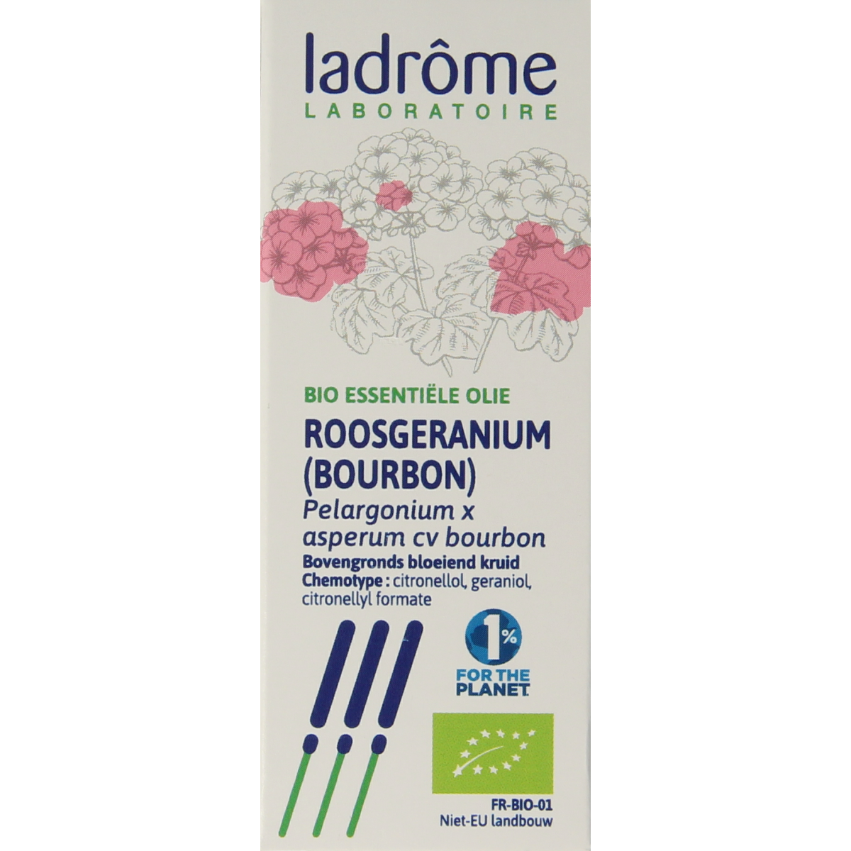 Ladrome Roos geranium olie bio 10.00 Milliliter