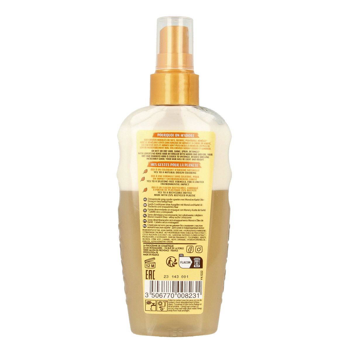Lovea No rinse spray Monoi & Shea 150.00 Milliliter