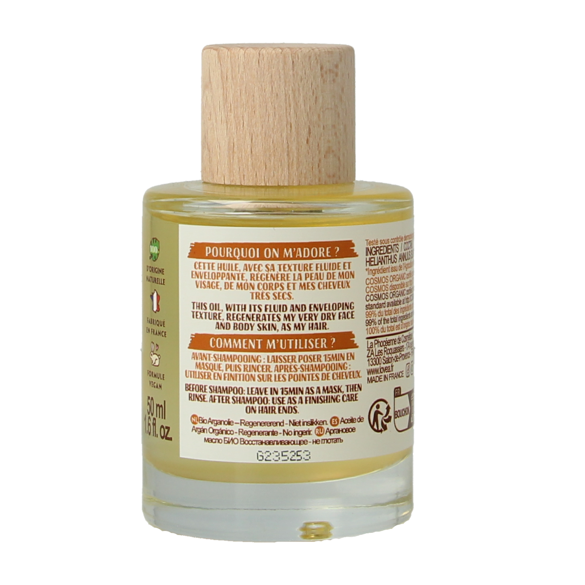 Lovea Argan oil organic regeneration 50.00 Milliliter