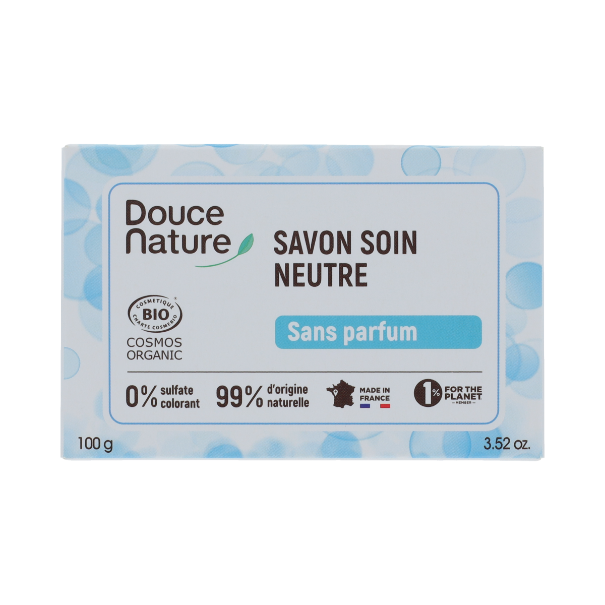Douce Nature Unscented geurvrije zeep bar 100.00 Gram
