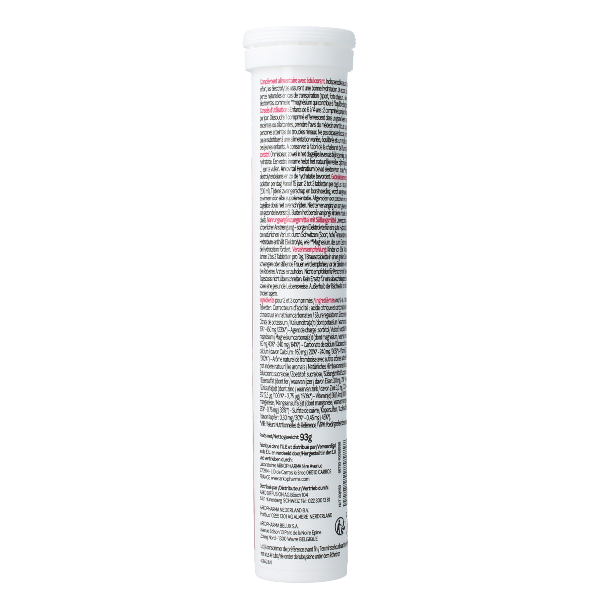 Arkovital Hydratium Framboos 24.00 Bruistabletten