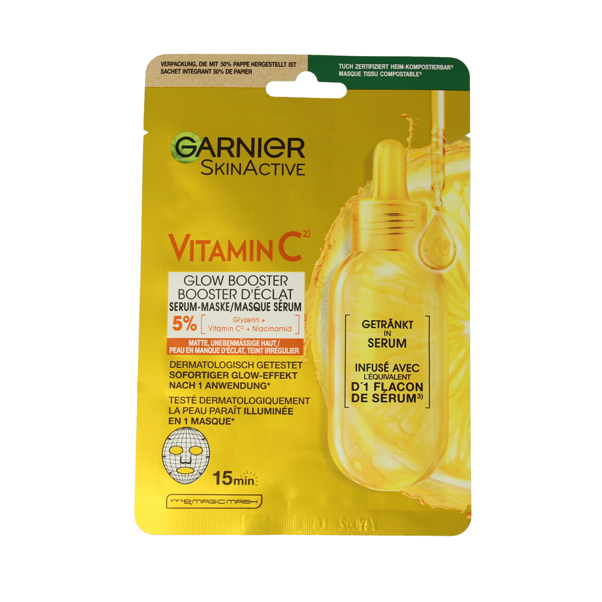 Garnier SkinActive vitamine C sheet mask 28.00 Gram