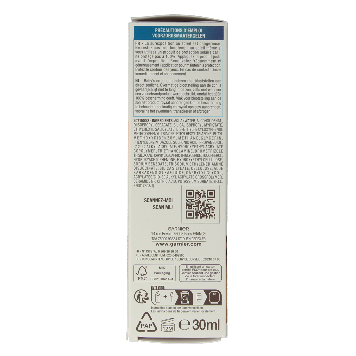 Ambre Solaire Sensitive face serum SPF50+ 30.00 Milliliter