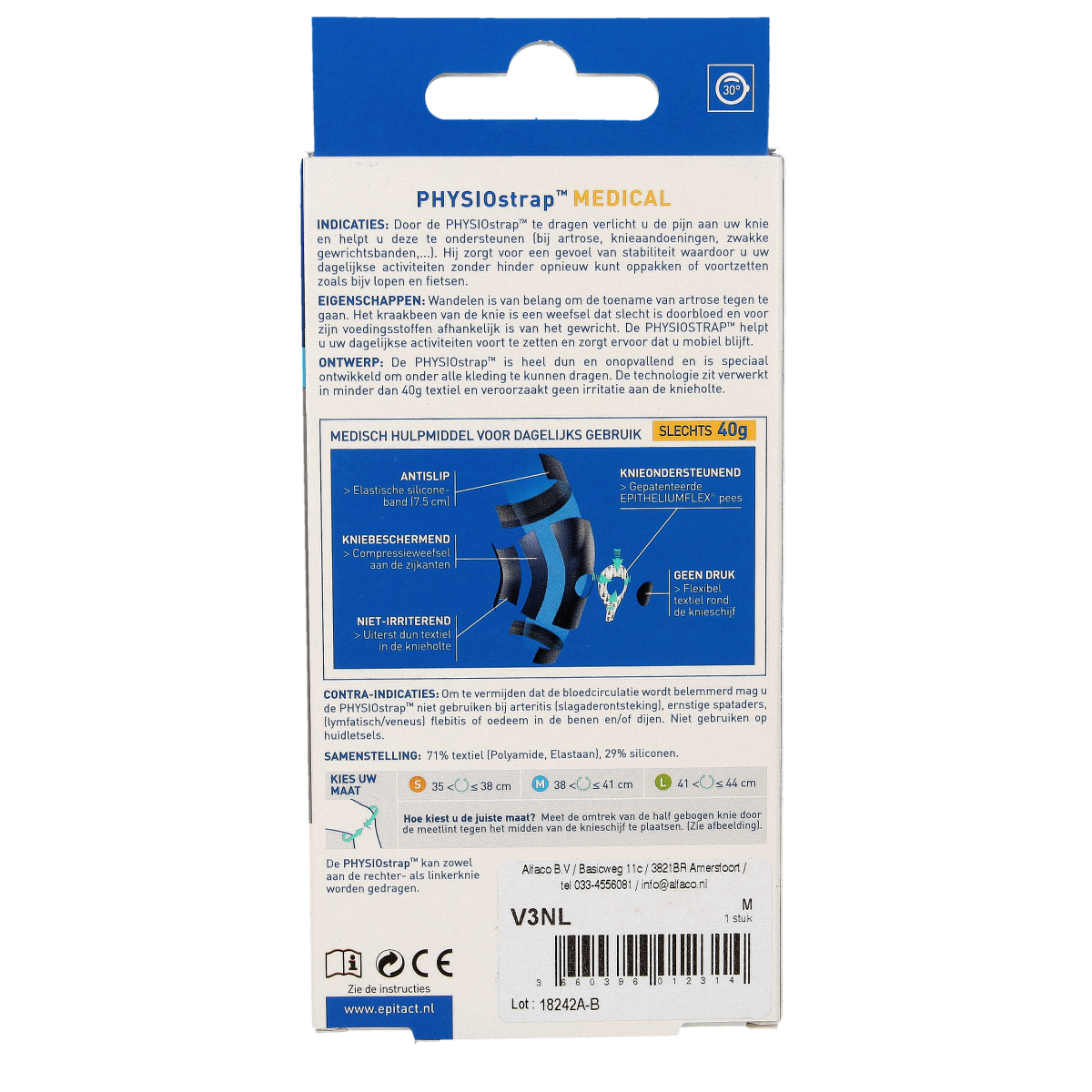 Epitact Knie medical maat M 38-41 1.00 Stuks