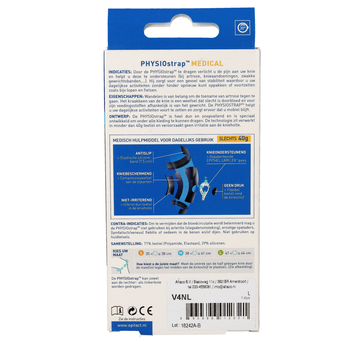Epitact Knie medical maat L 41-44cm 1.00 Stuks