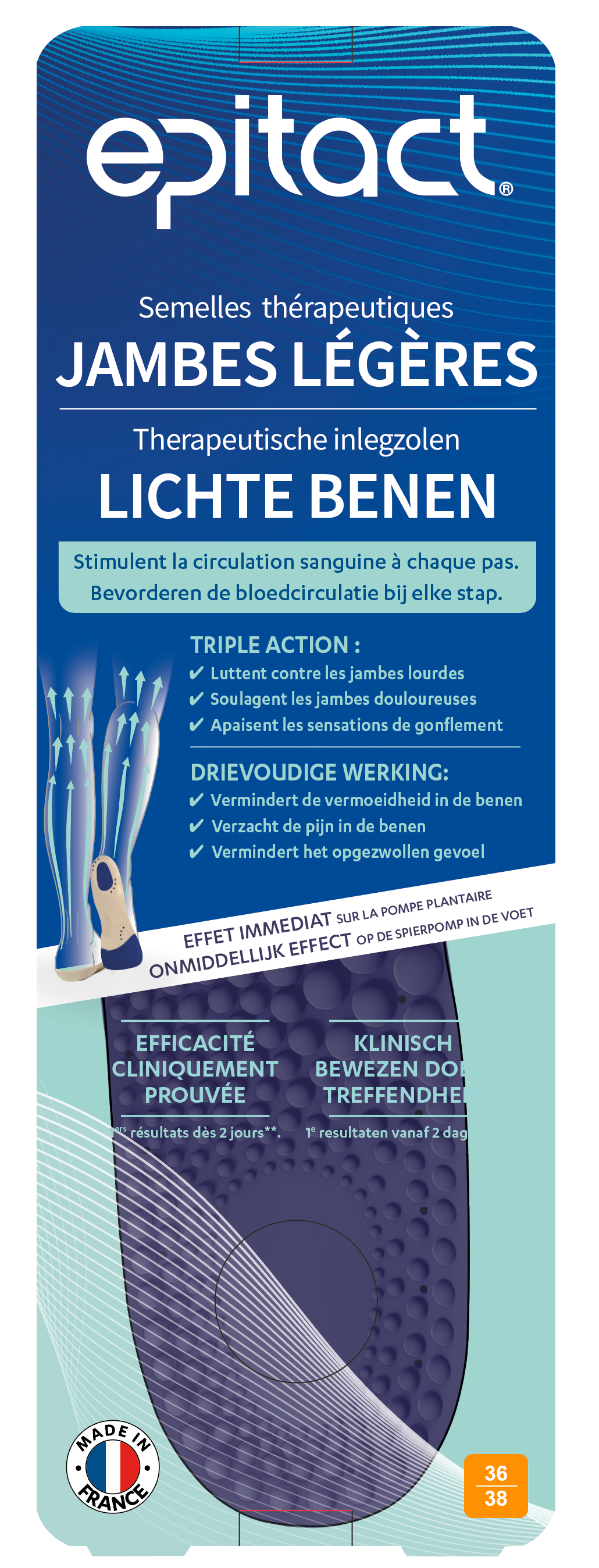 Epitact Inlegzolen lichte benen 36-38 1.00 Paar