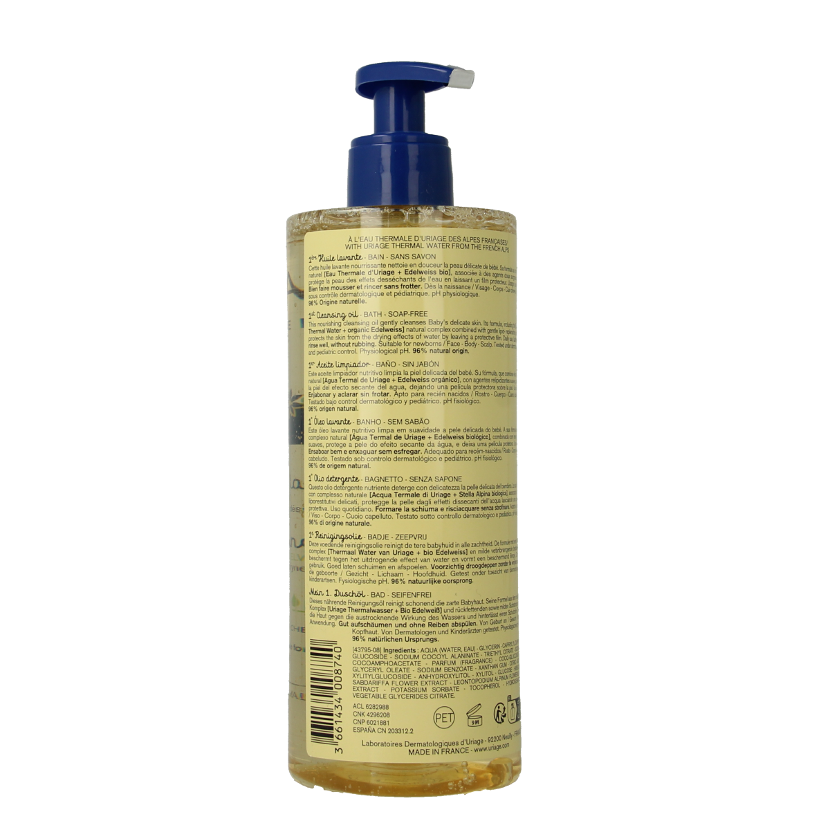 Uriage Bebe 1ere huile lavante fp 500.00 Milliliter