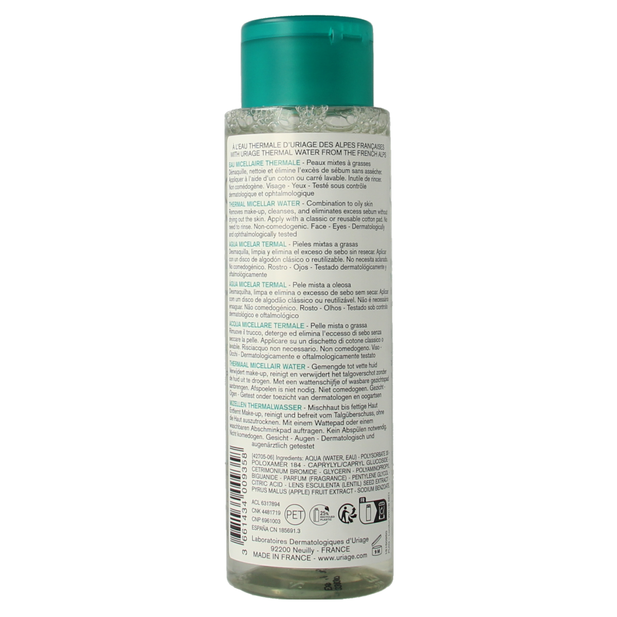 Uriage Thermaal micellairwater gemengde tot vette huid 250.00 Milliliter