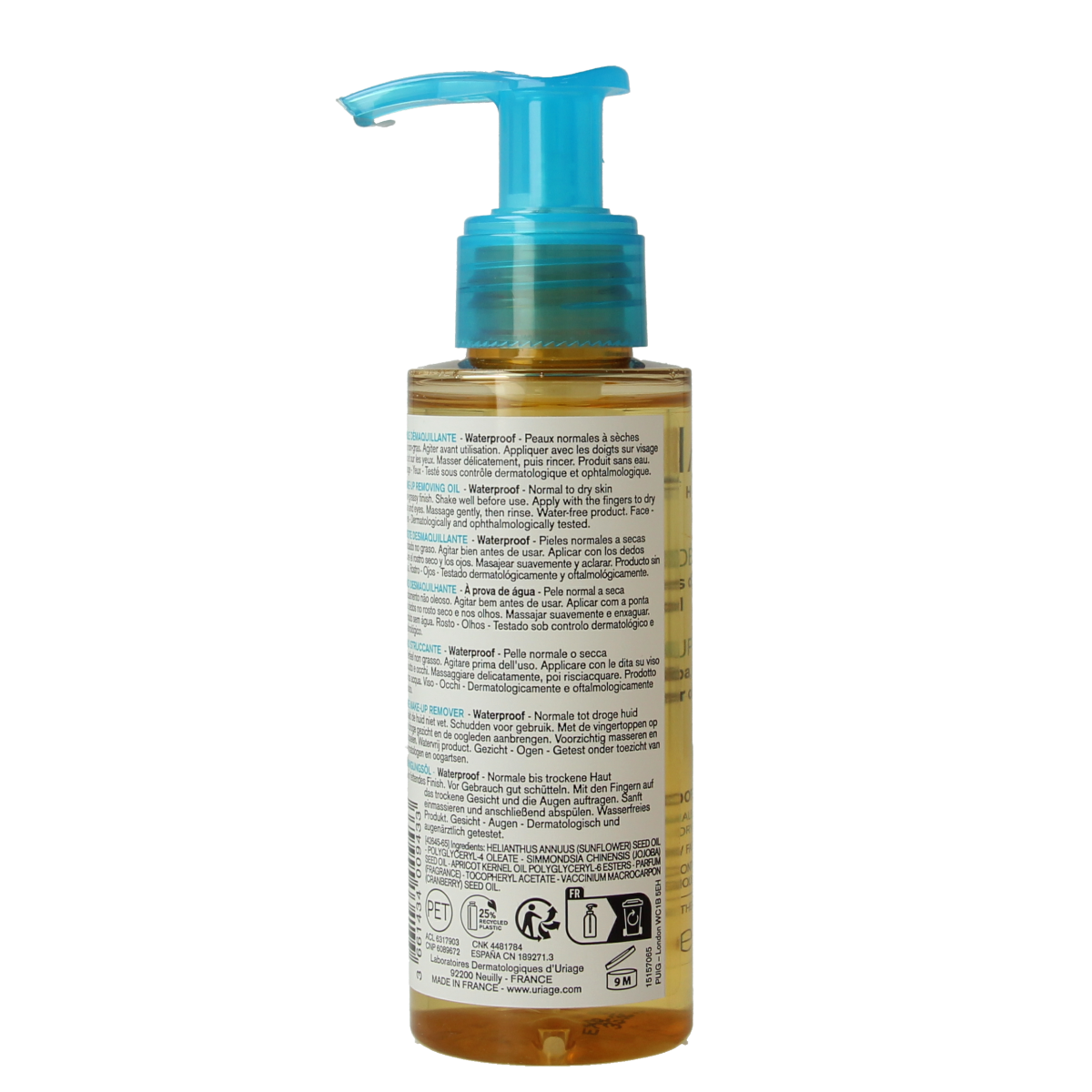 Uriage Thermaal water make-up verwijder olie 100.00 Milliliter