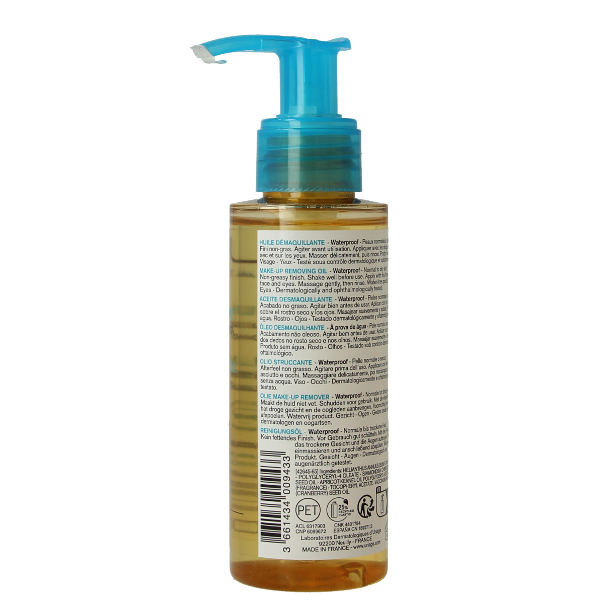 Uriage Thermaal water make-up verwijder olie 100.00 Milliliter