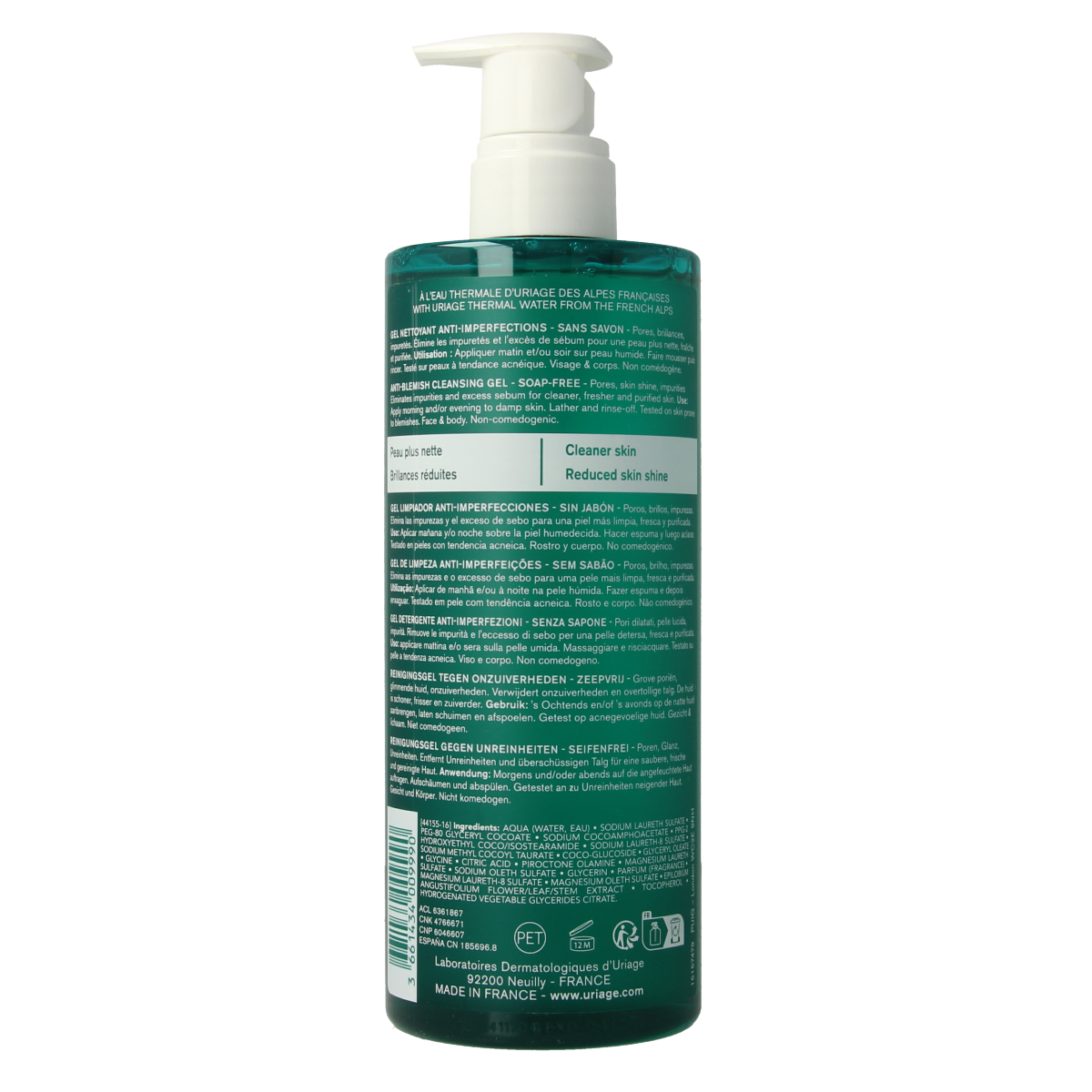 Uriage Hyseac reinigingsgel 500.00 Milliliter