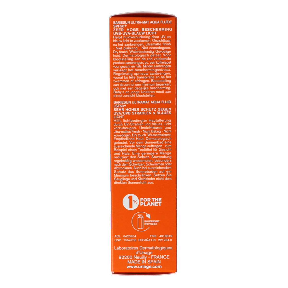 Uriage Bariesun aqua ultramatte SPF50 50.00 Milliliter