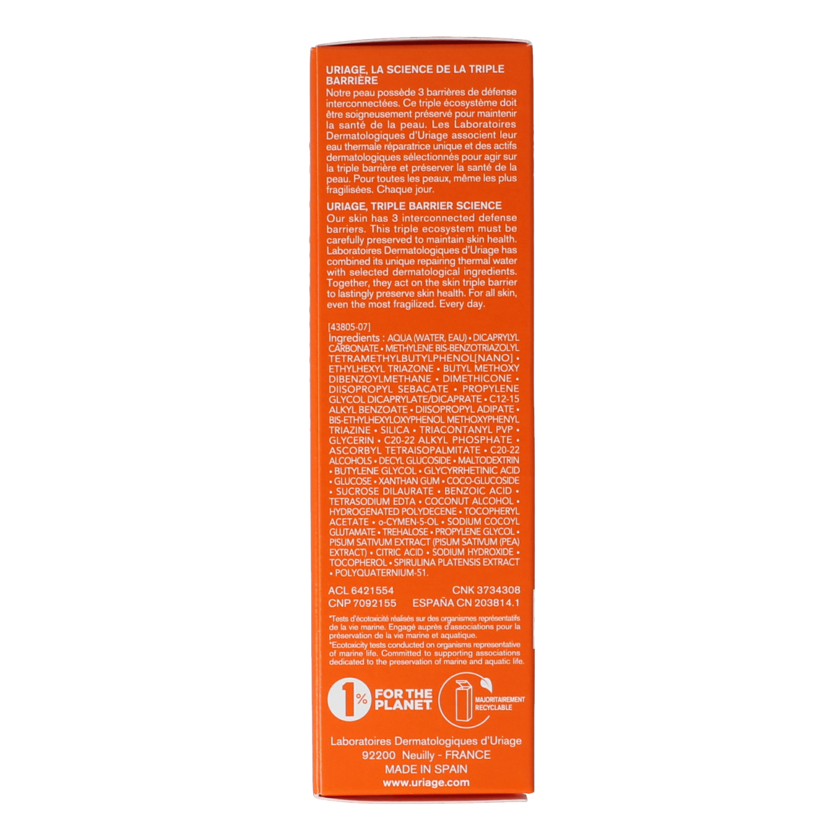 Uriage Bariesun fluid anti dark  spots SPF50 40.00 Milliliter