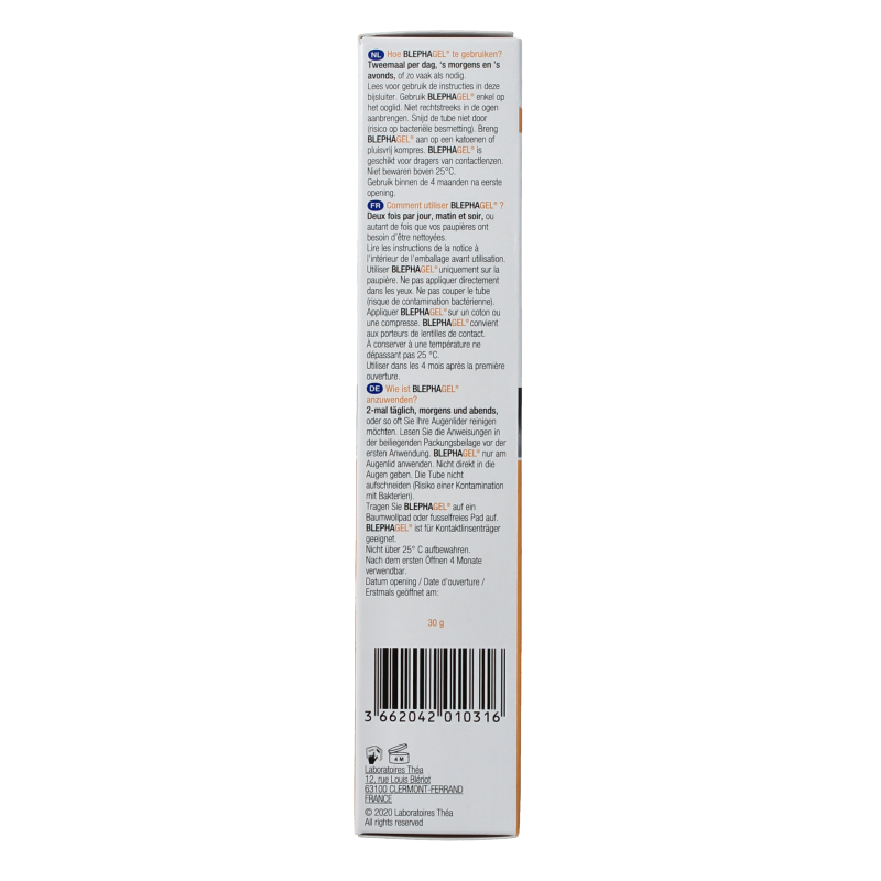 Blephagel Ooglid reinigingsgel 30 Gram