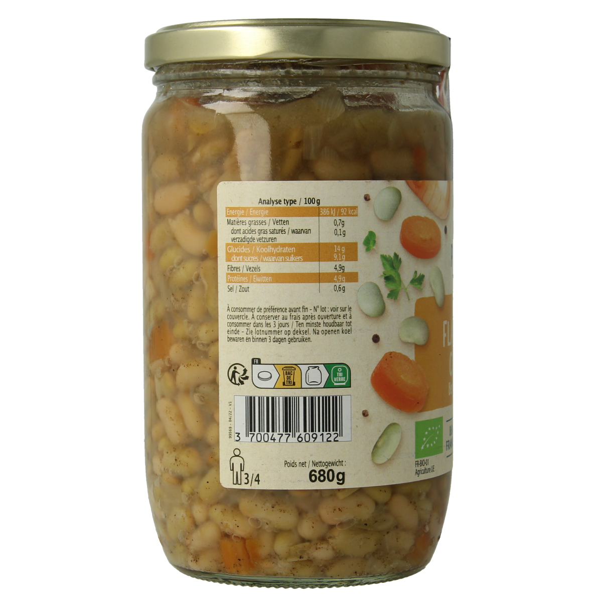 Primeal Bereide groene bonen bio 680.00 Gram