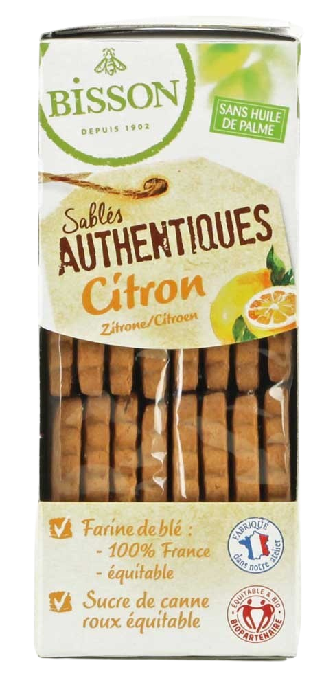 Bisson Authentieke zandkoekjes met citroen bio 183.00 Gram