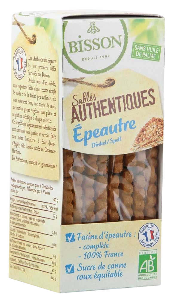 Bisson Authentieke spelt zandkoekjes bio 190.00 Gram