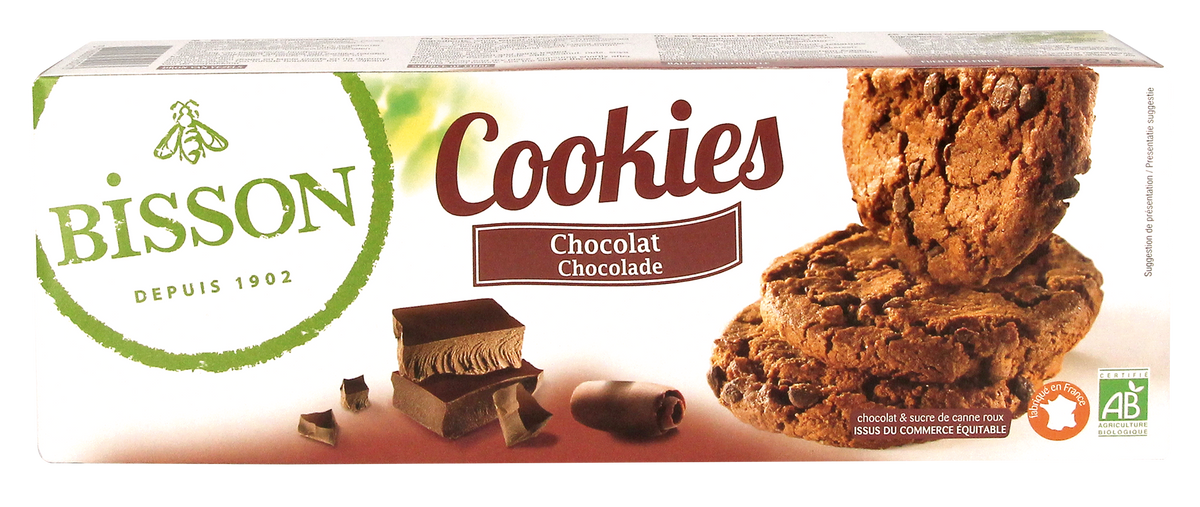 Bisson Chocolade cookies met stukjes pure chocola bio 200.00 Gram