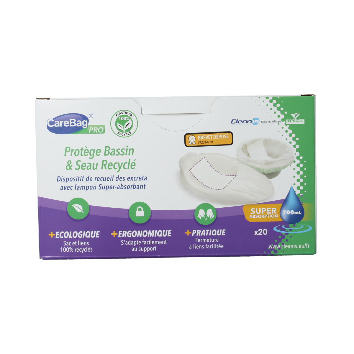 CareBag Pro bedpan & commode liners 700ml 20.00 Stuks