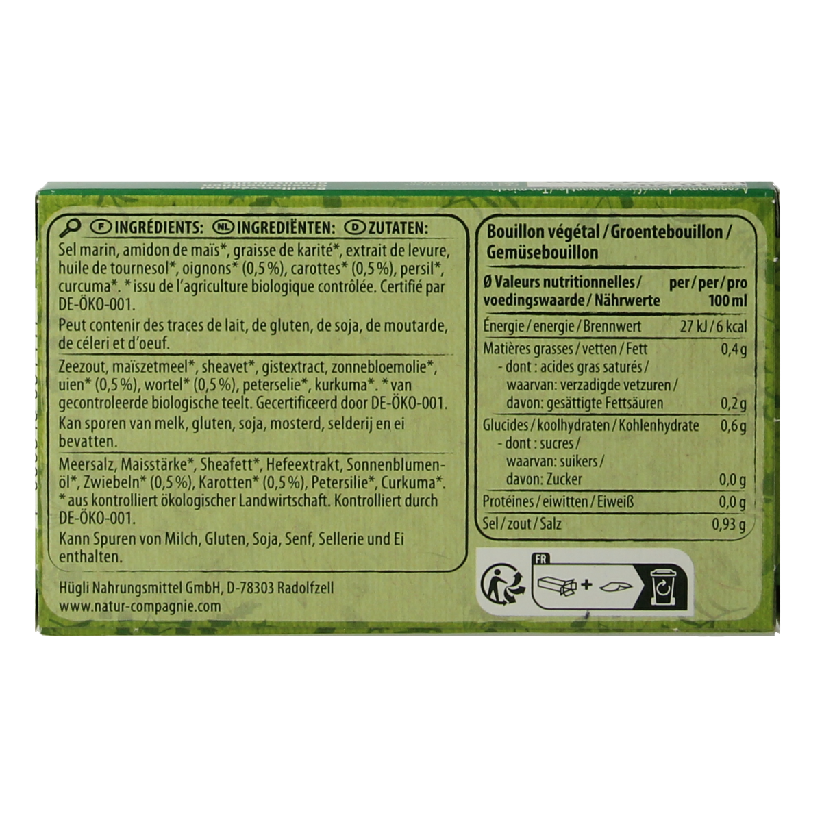 Natur Compagnie Groentebouillonblokjes met zout bio 84.00 Gram