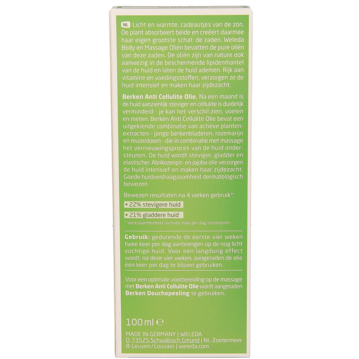 Weleda Berken anti cellulite olie 100.00 Milliliter