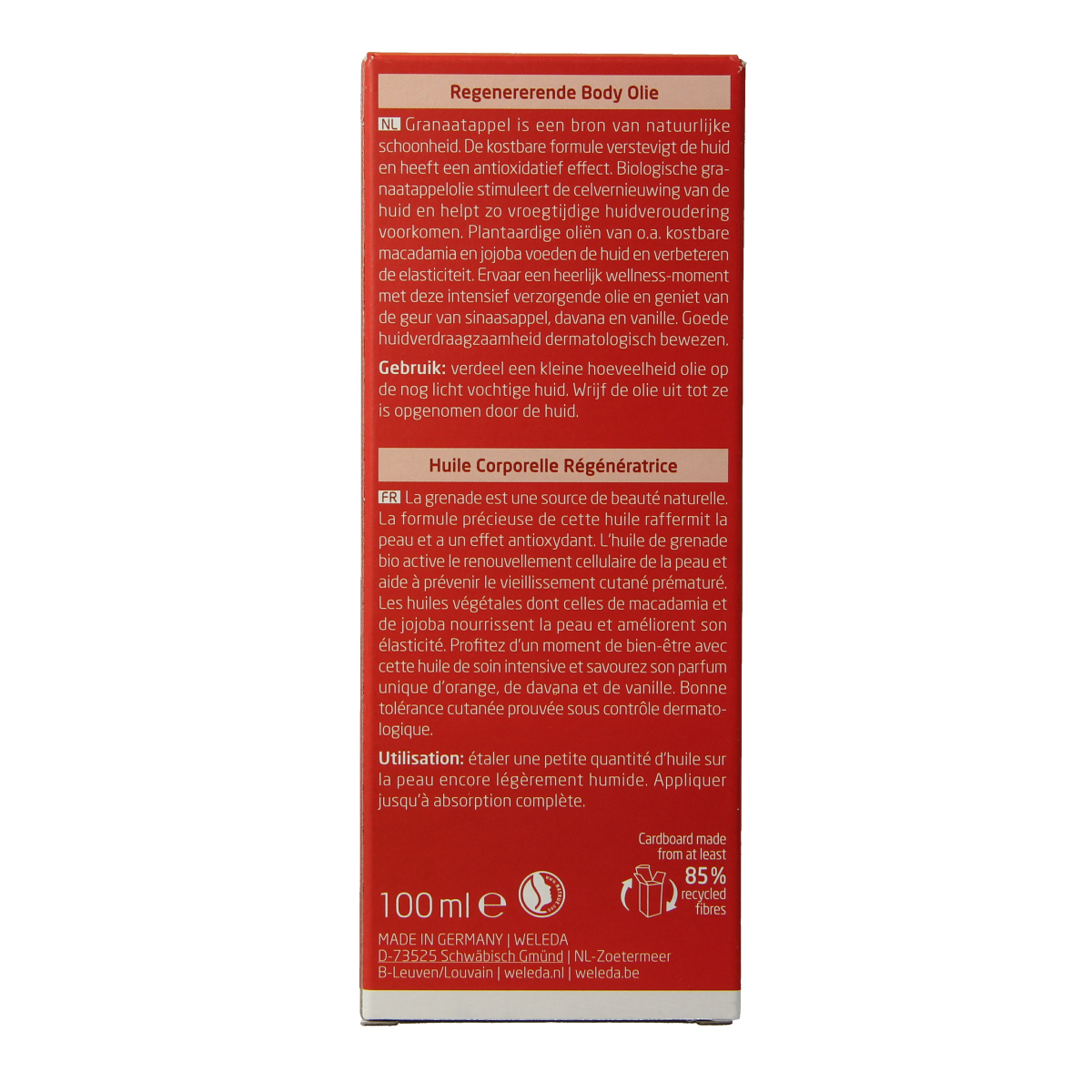 Weleda Granaatappel regenererende body olie 100.00 Milliliter