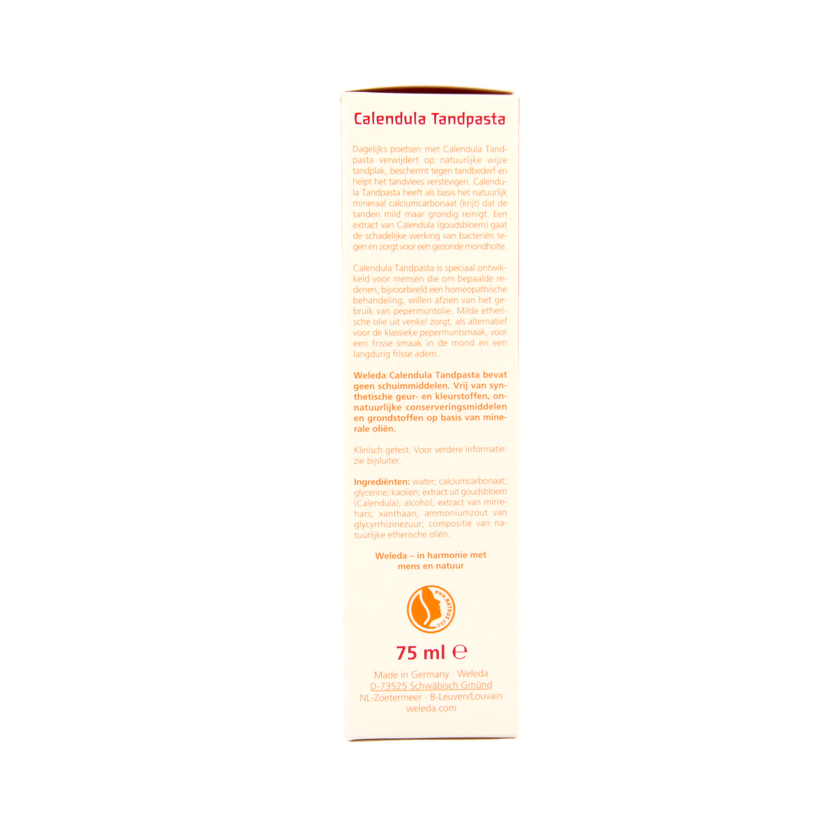 Weleda Oral care calendula tandpasta muntvrij 75.00 Milliliter