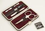 Malteser Manicure-etui 4-delig wijnrood nappaleer 1 Set