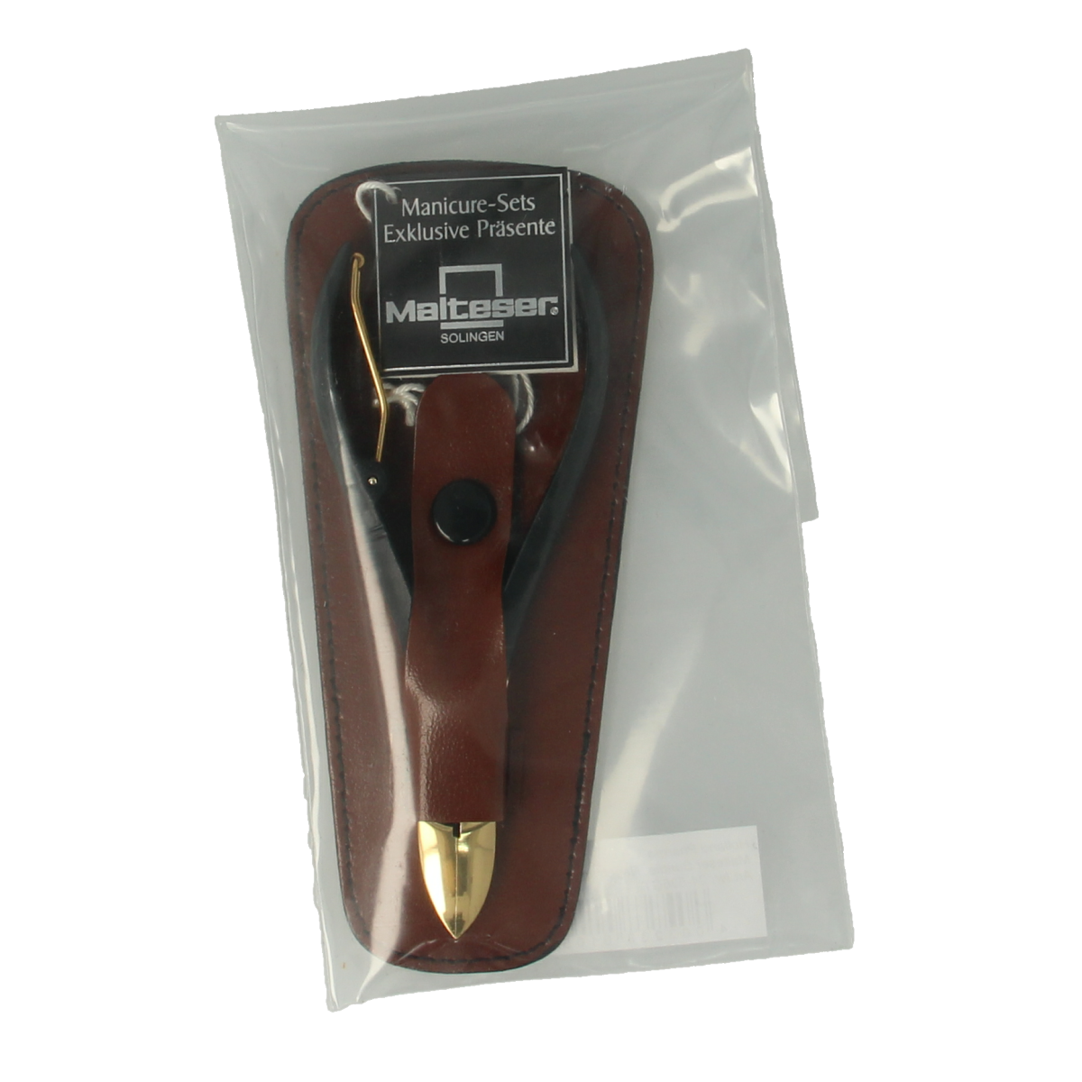 Malteser Nageltang 10cm met luxe bruin leren hoes 1.00 Stuks