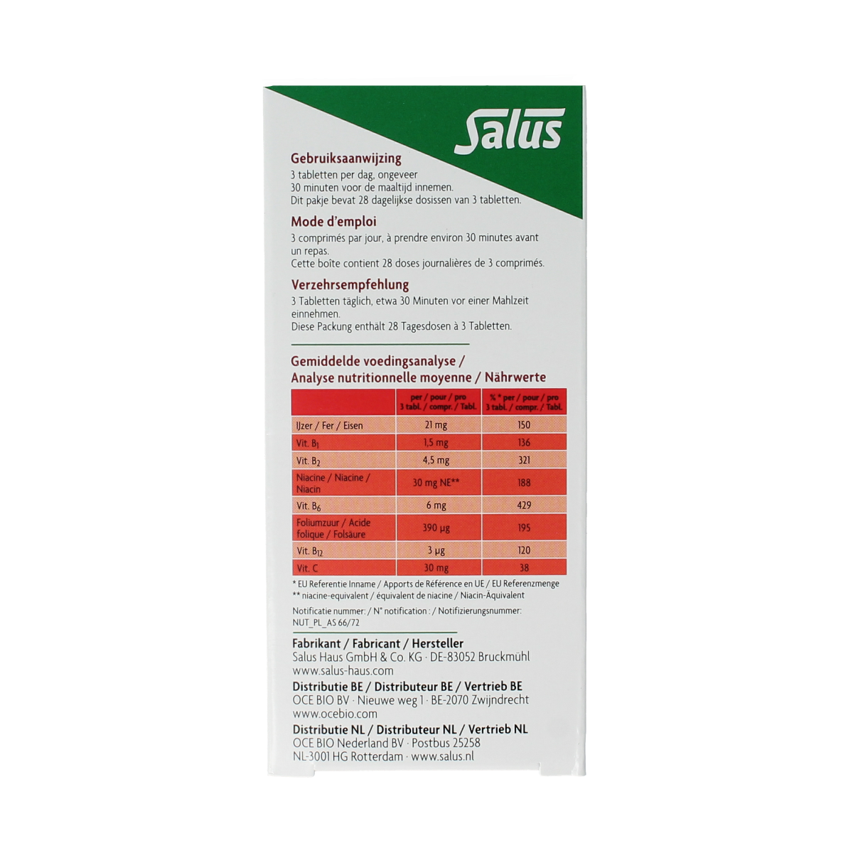 Salus Floradix ijzer tabletten 84.00 Tabletten