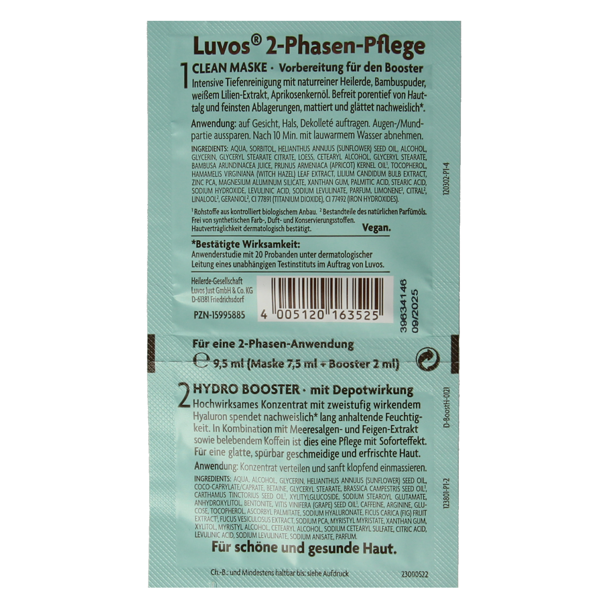 Luvos Crememasker hydro booster 2 fasen bio 9.50 Milliliter