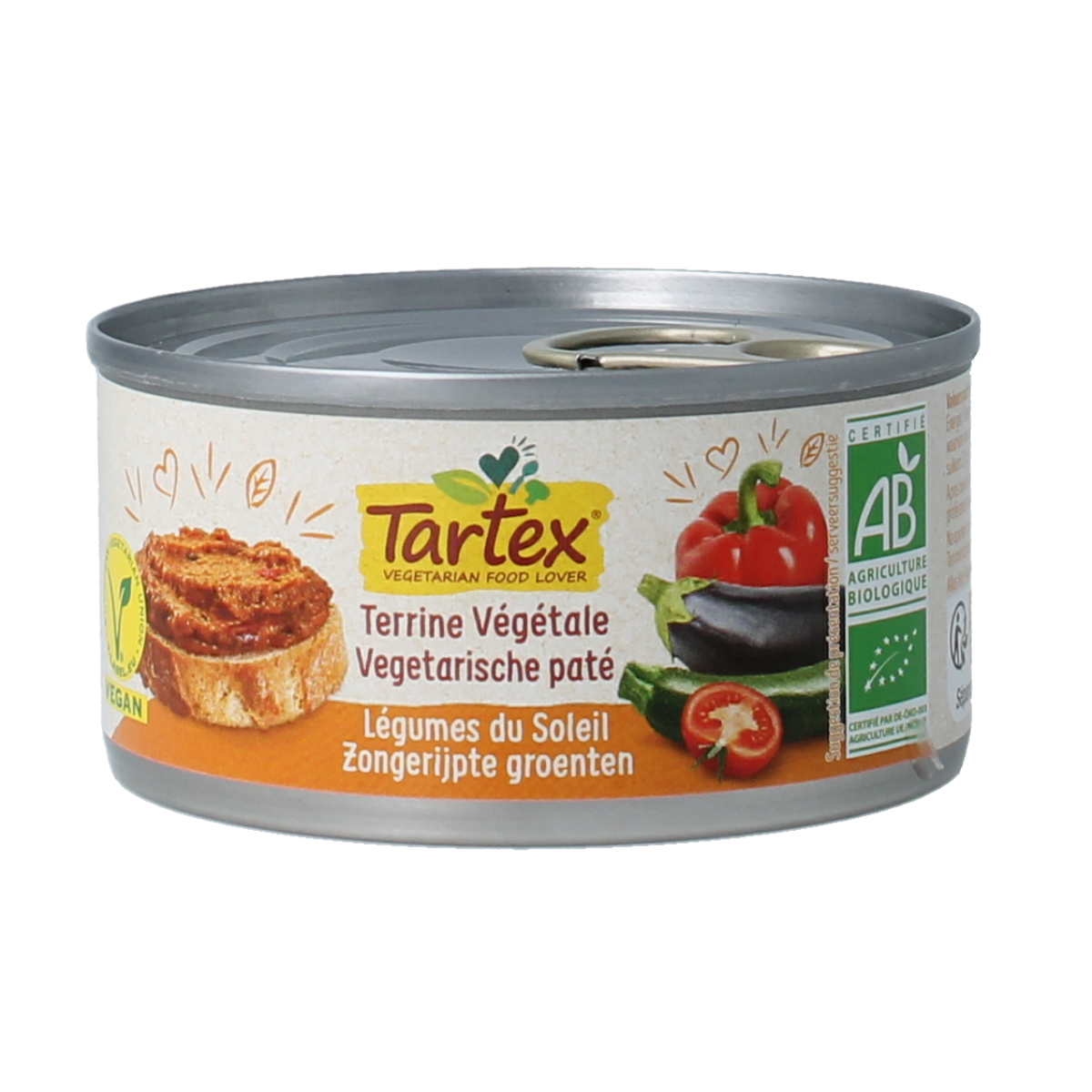 Tartex Pate zongerijpte groente bio 125.00 Gram