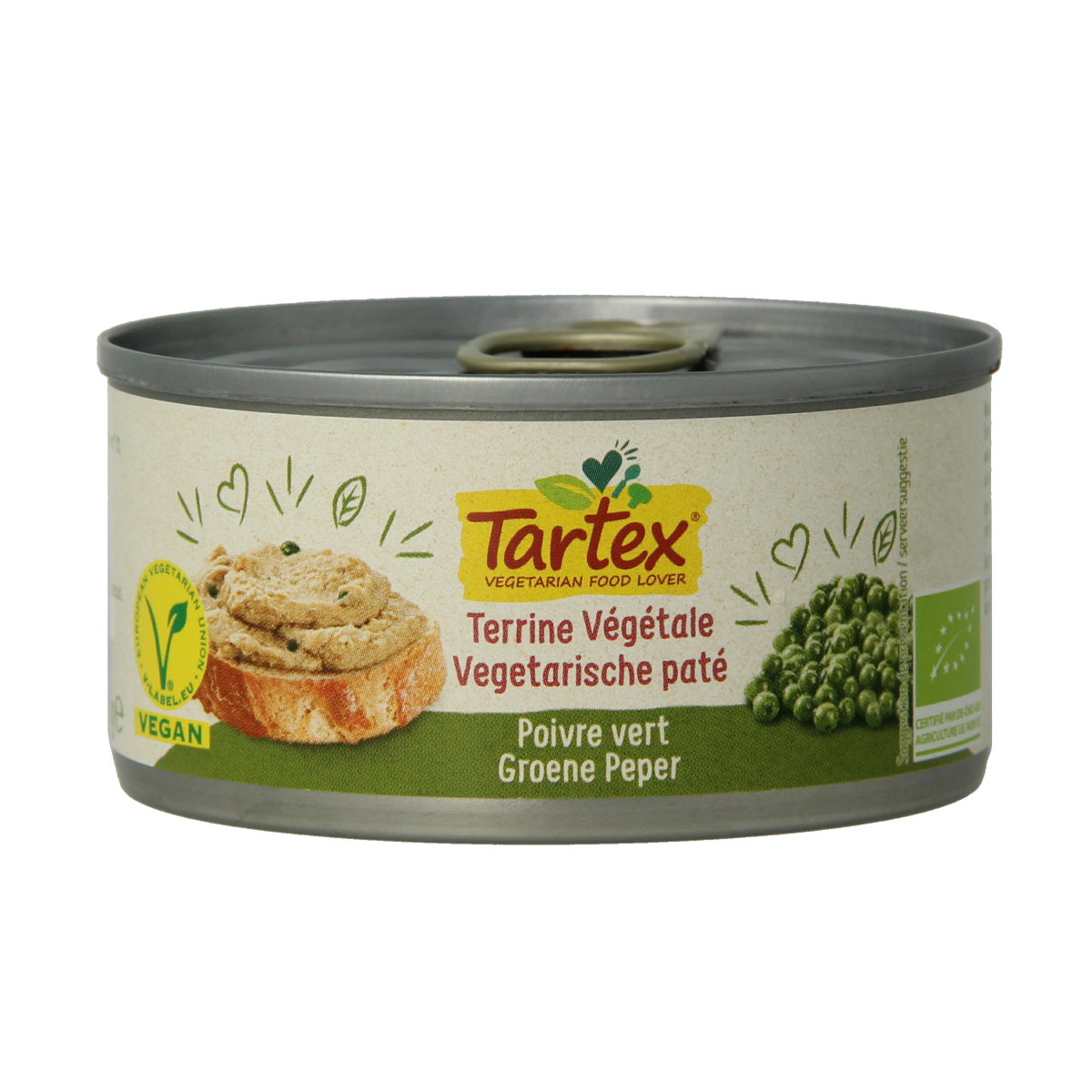 Tartex Pate groene peper bio 125.00 Gram
