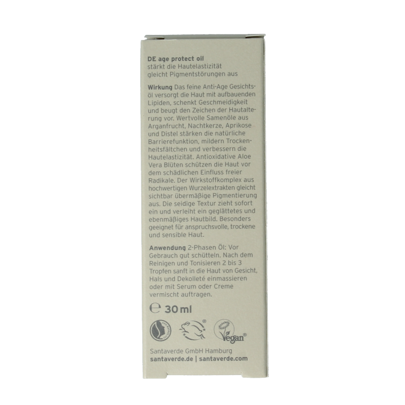 Santaverde Aloe vera age protect gezichtsolie 30 Milliliter