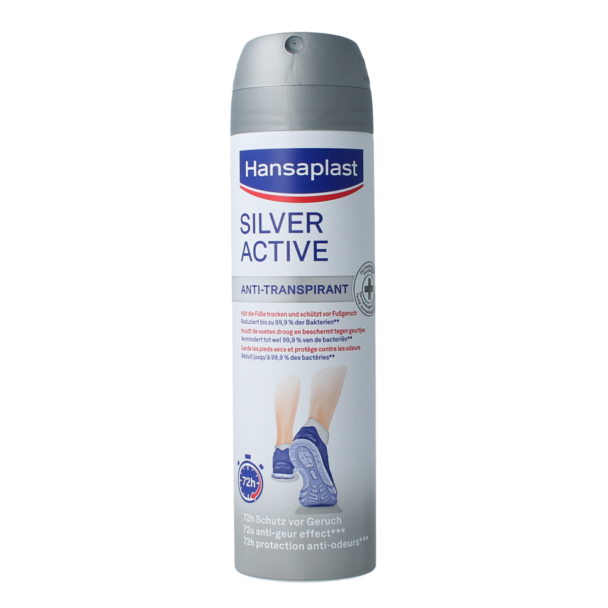 Hansaplast Silver active voet deodorant 150.00 Milliliter