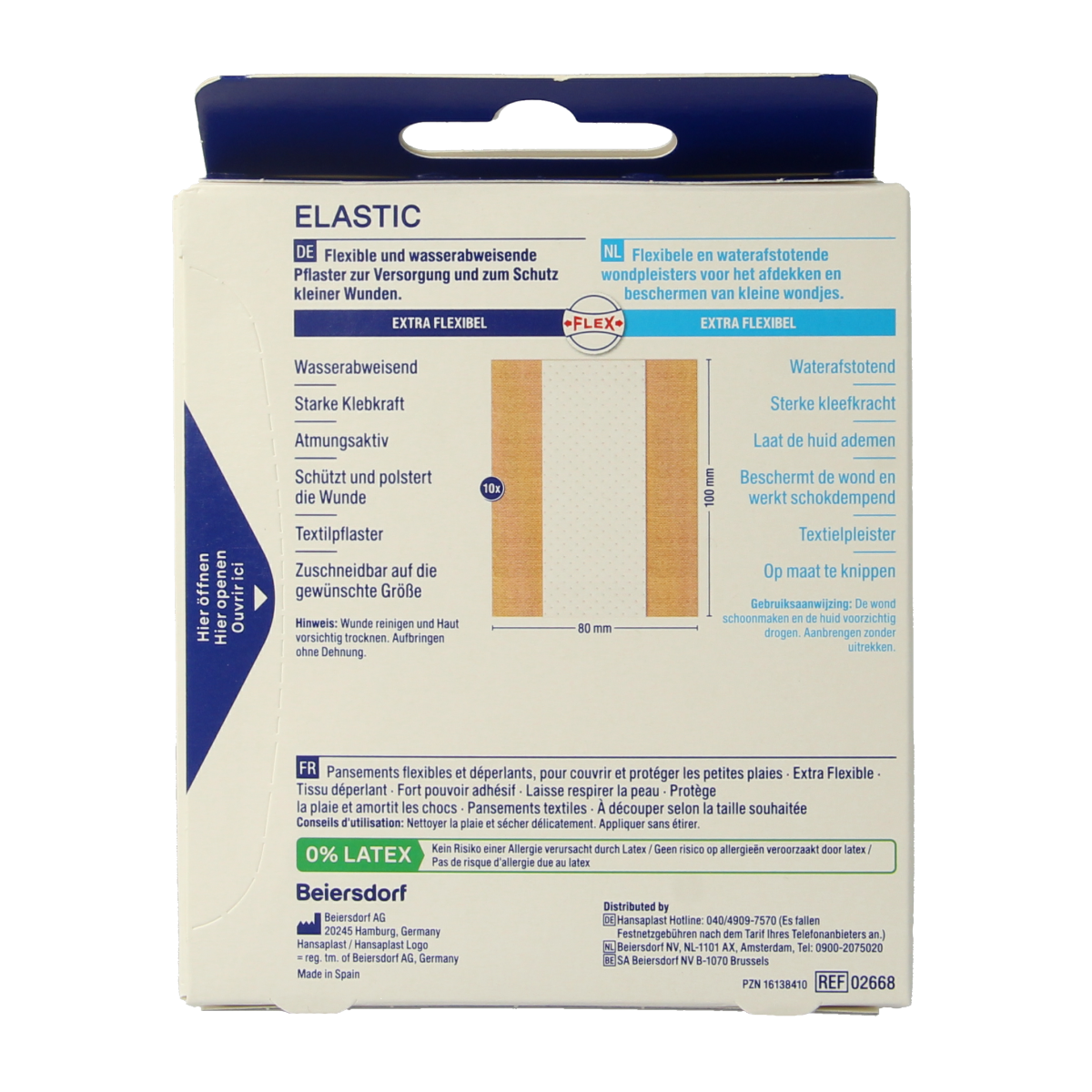 Hansaplast Elastic 1m x 8cm 1.00 Stuks