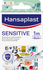Hansaplast Sensitive kids 1m x 6cm 1.00 Stuks