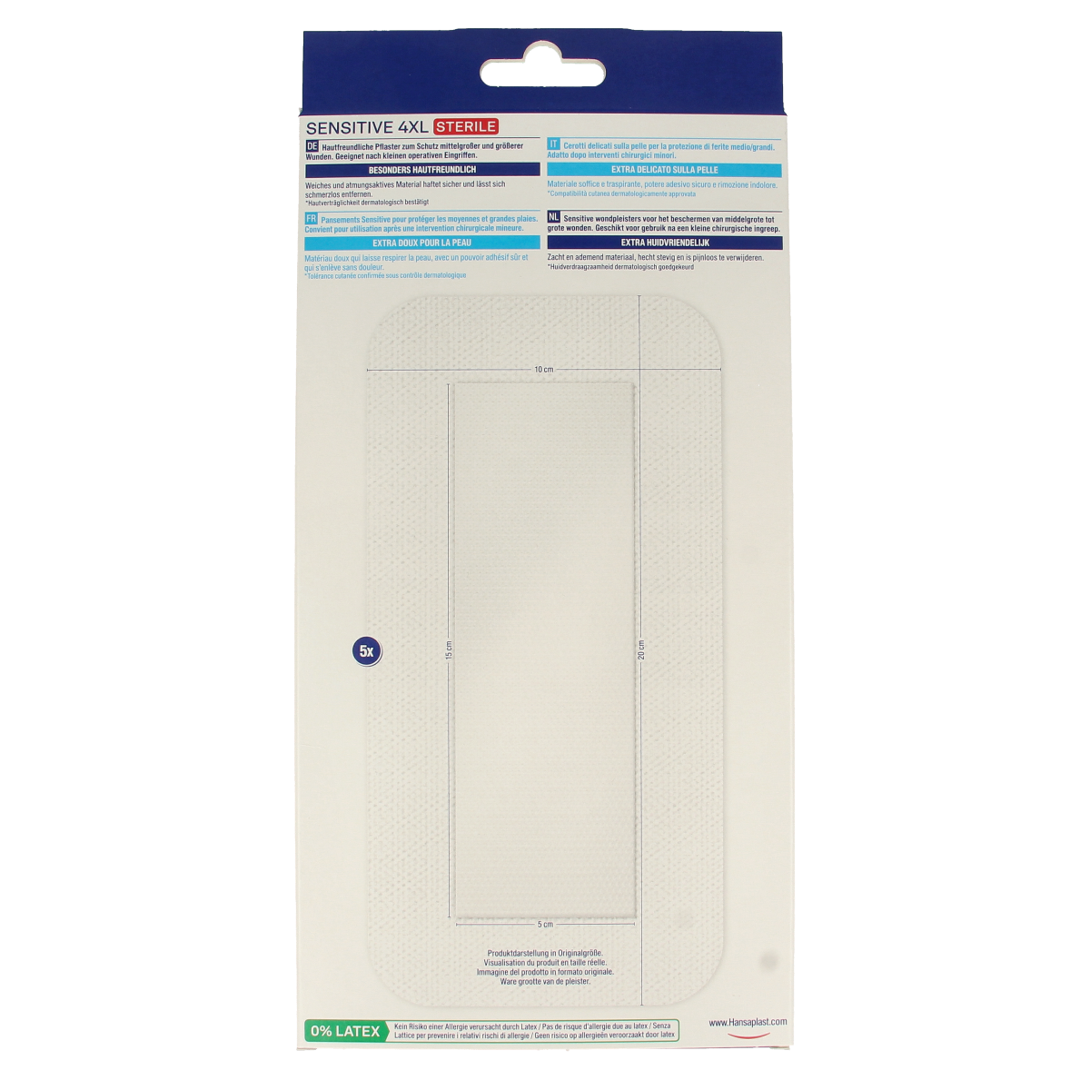 Hansaplast Pleisters sensitive 4XL 5.00 Stuks