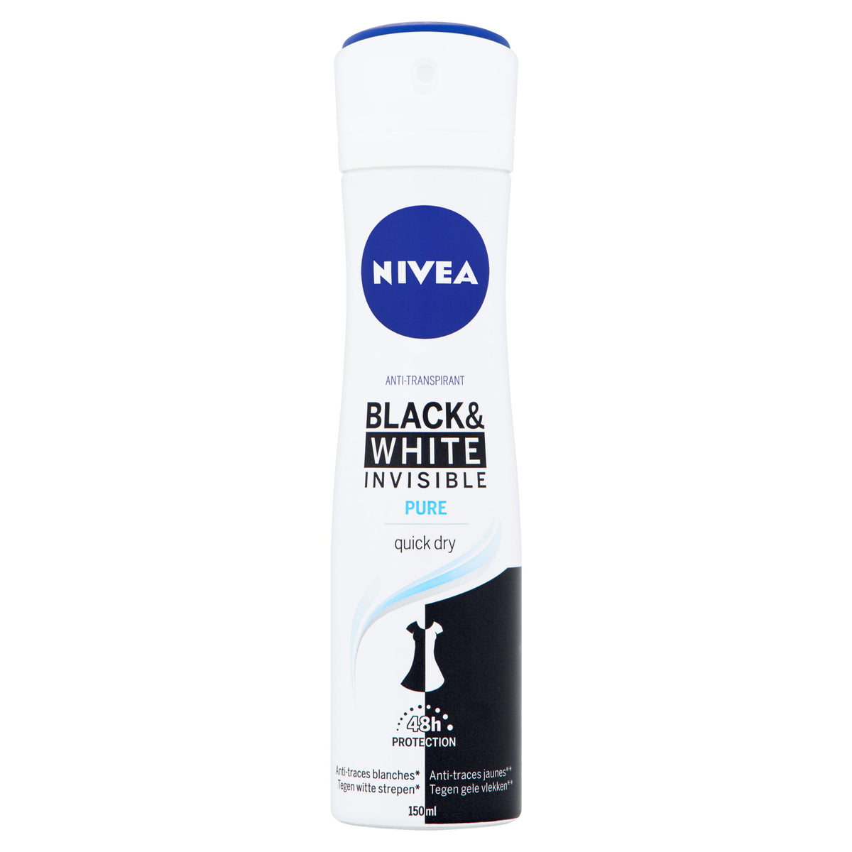 Nivea Deodorant invisible black & white pure 150.00 Milliliter
