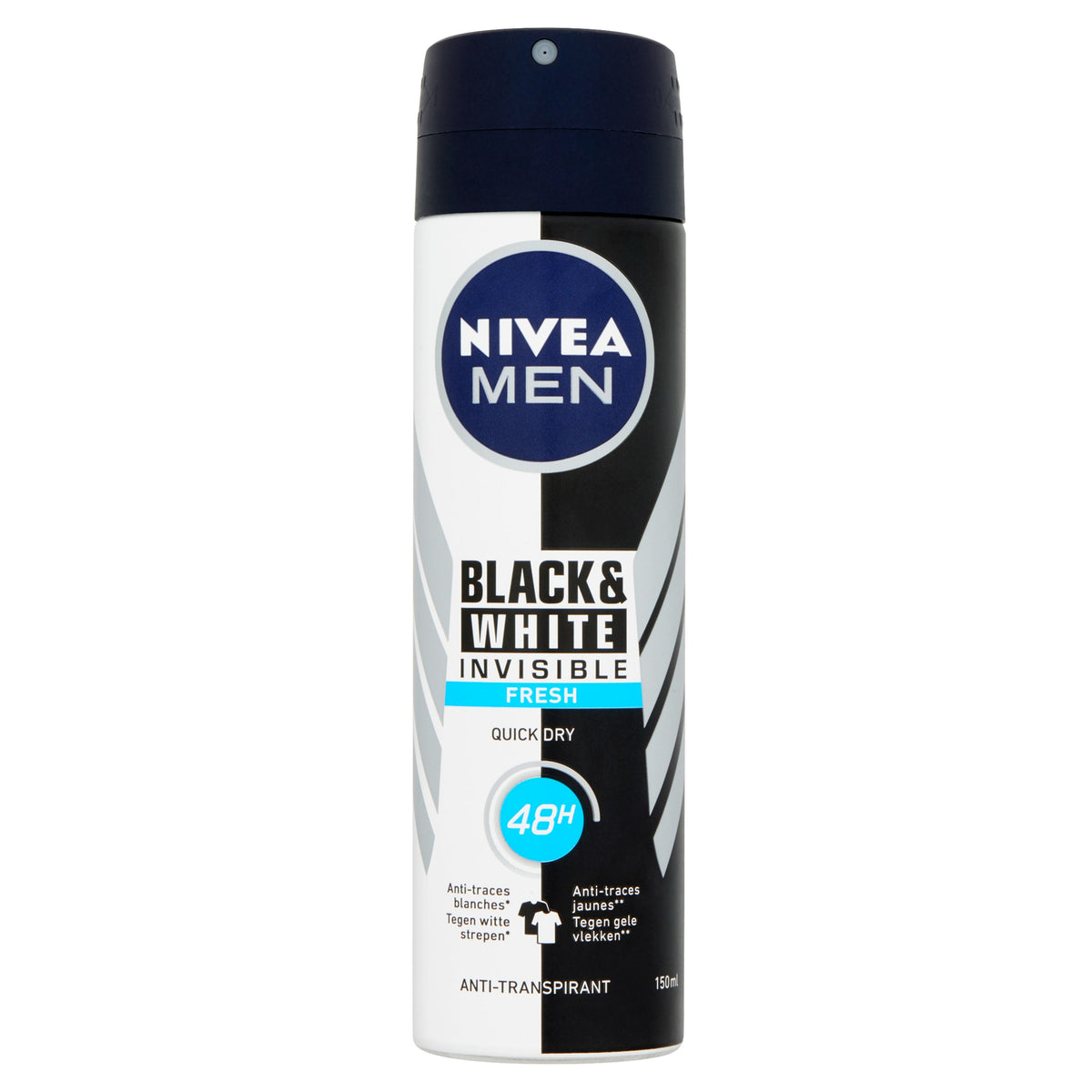 Nivea Men deodorant spray invisible black & white fresh 150.00 Milliliter