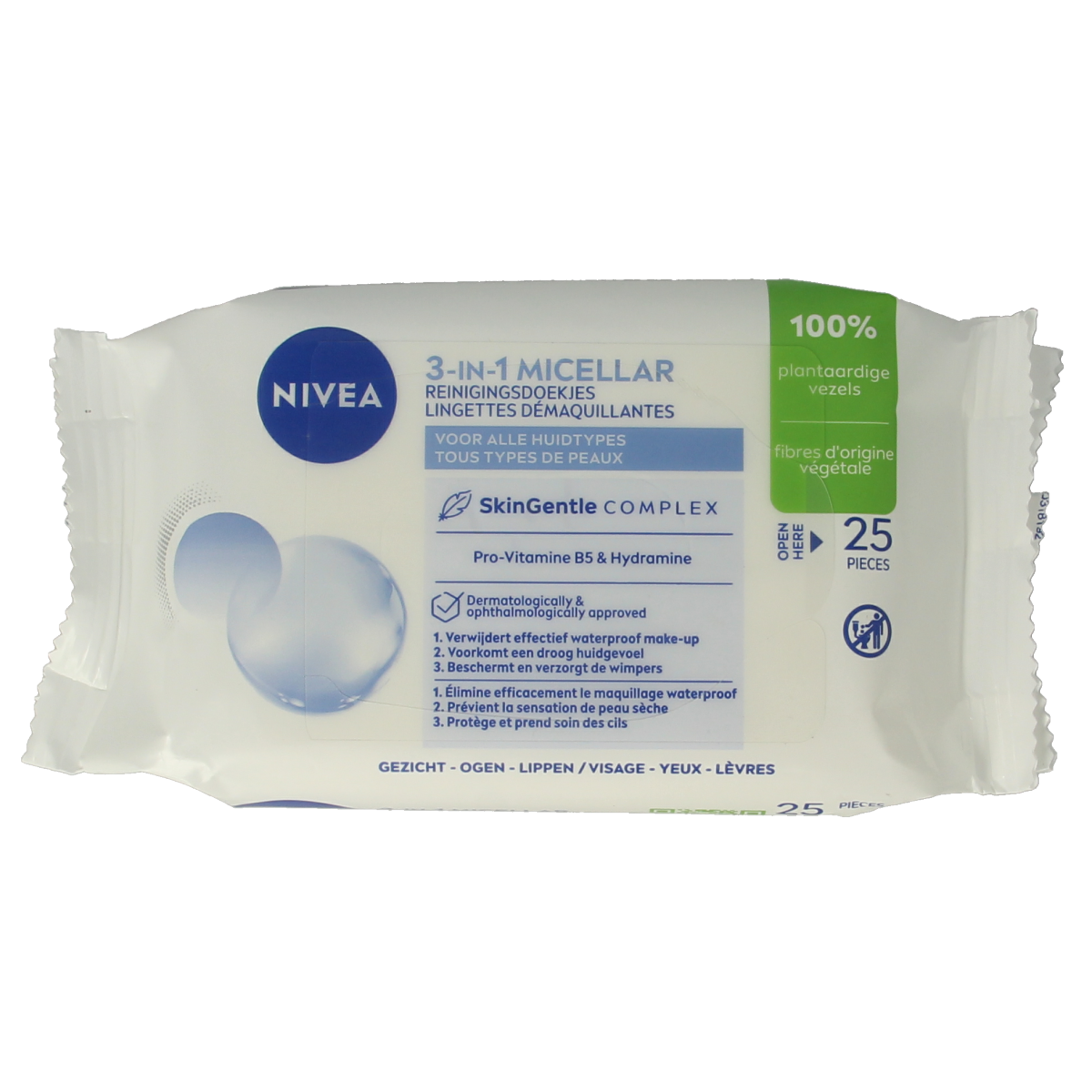 Nivea 3-in-1 verzorgende micellair reindoek 25.00 Stuks
