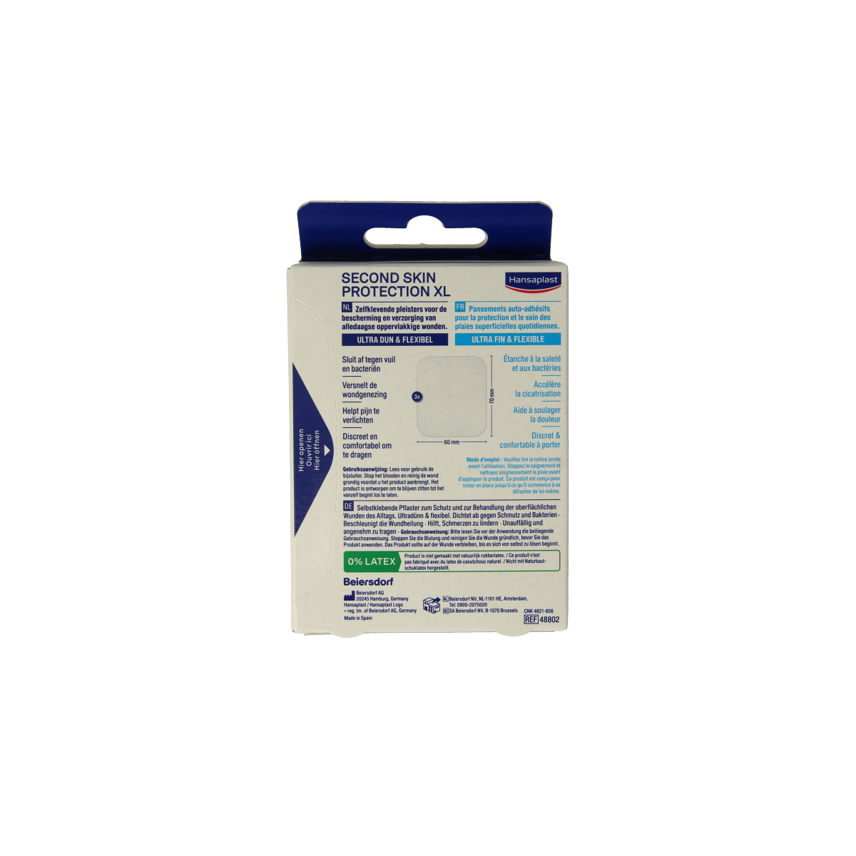 Hansaplast Second skin protection XL 3.00 Stuks