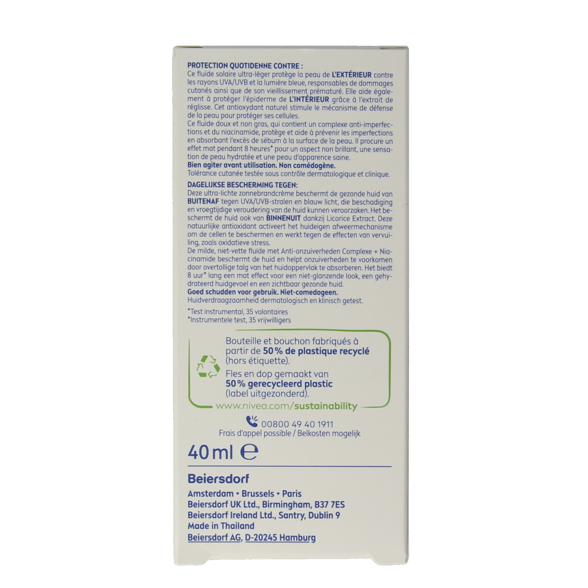 Nivea Sun face blemish control SPF50+ 40.00 Milliliter