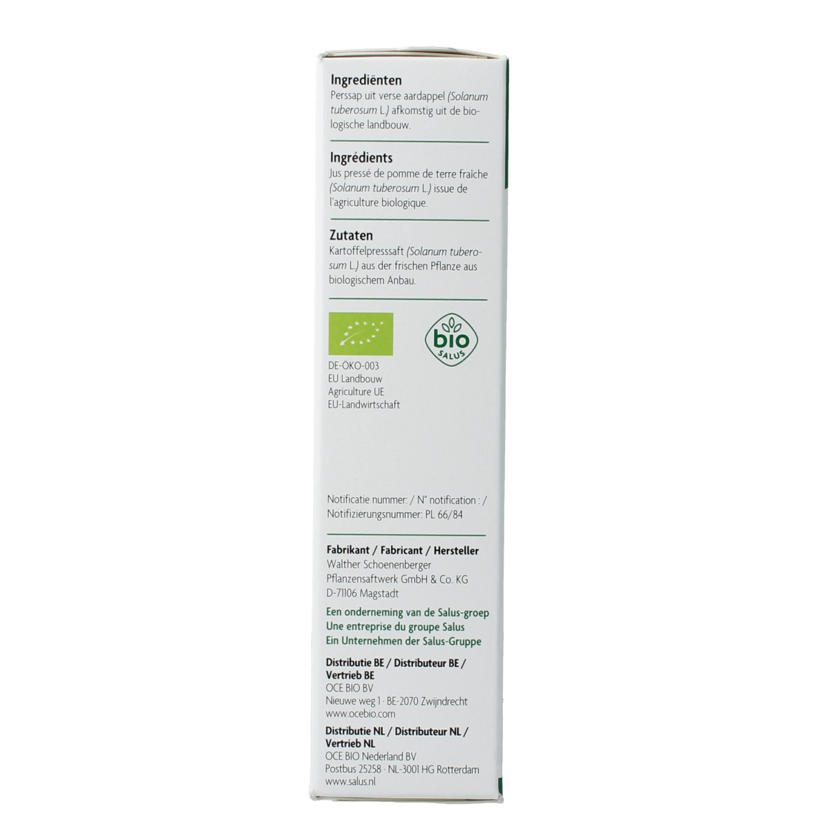 Salus Aardappelsap bio 200.00 Milliliter