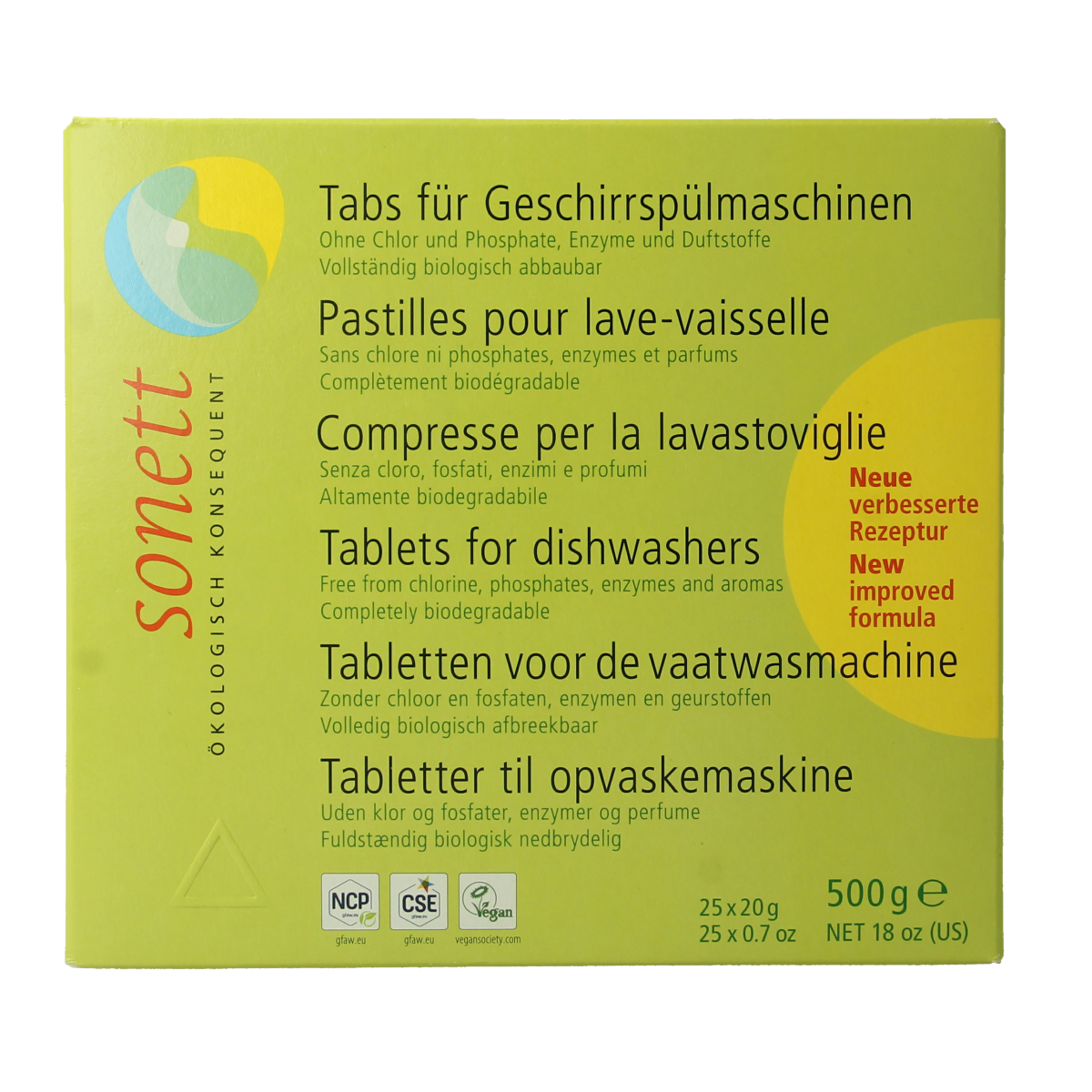 Sonett Vaatwasmachine tablet 25.00 Stuks